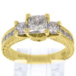 2.2 CARAT 3-STONE size 7 DIAMOND ENGAGEMENT RING
